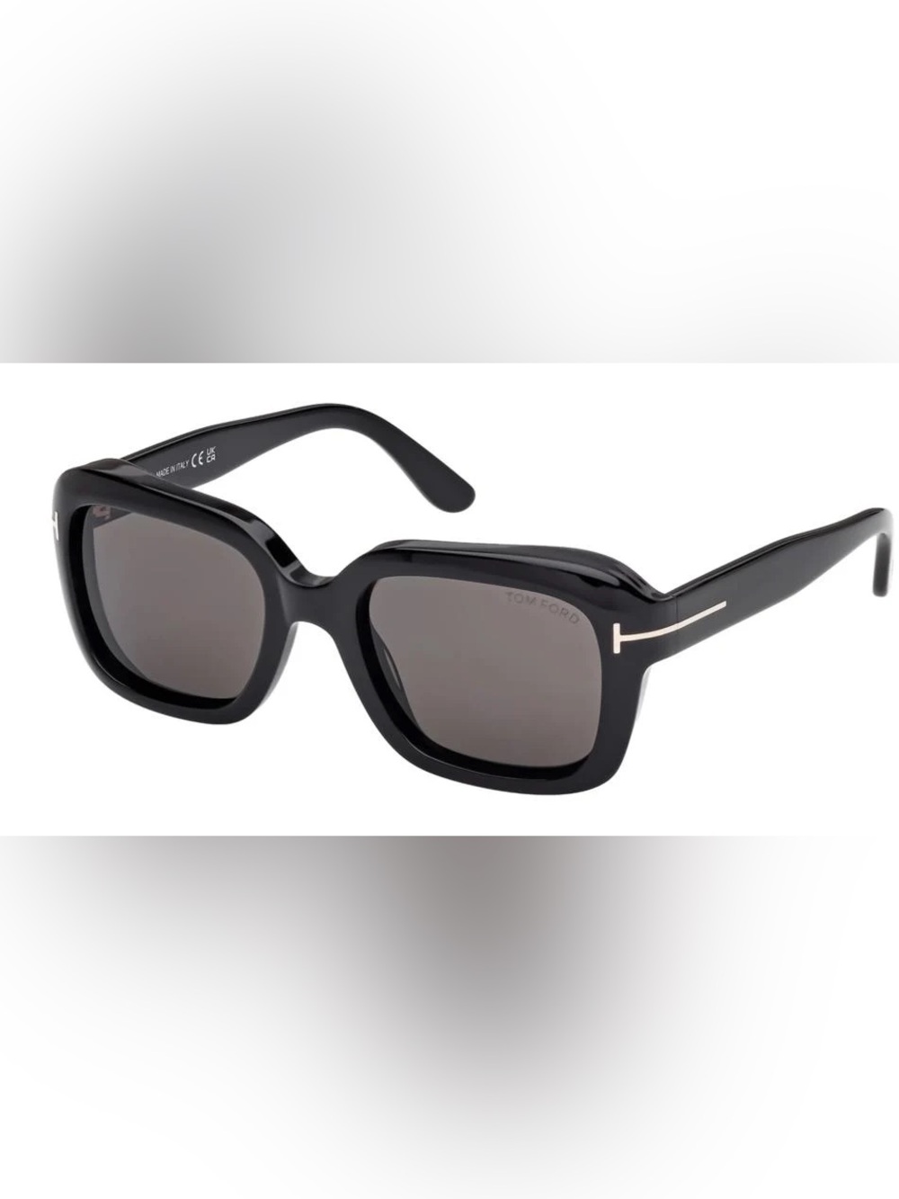 Tom Ford Natalia-02 1283 Black Square Women's Sunglasses with Gold Temple Accent